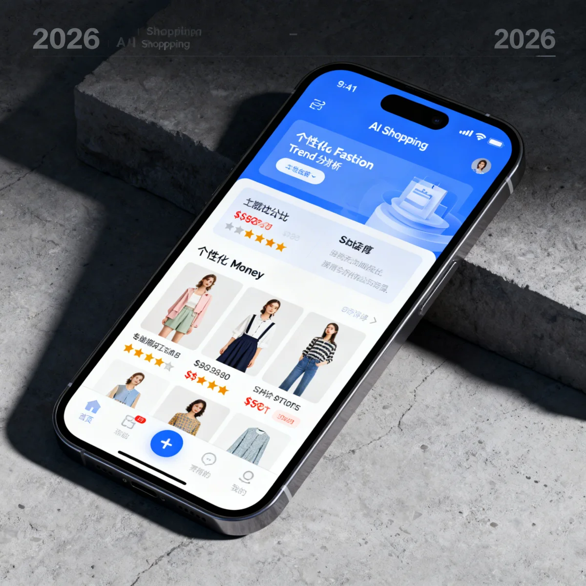 AI shopping app showing personalized fashion trend analysis