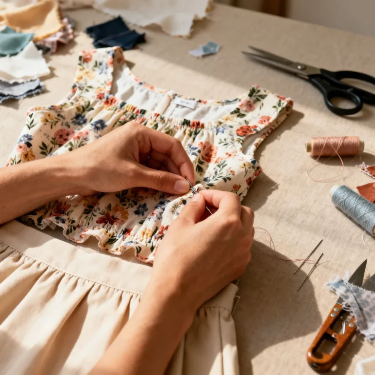 Hands repurposing Shein clothes for DIY Shein Hacks