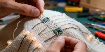 DIY Smart Fabric Hacks: Affordable Wearable Tech for 2026 Hands integrating electronics into fabric for DIY Smart Fabric Hacks