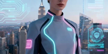 Futuristic smart clothing enhancing style and data security in the US.