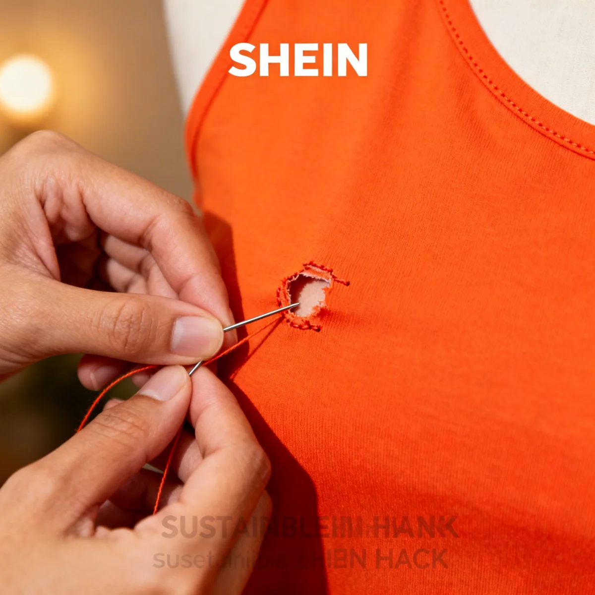 Mending a Shein garment for extended wear