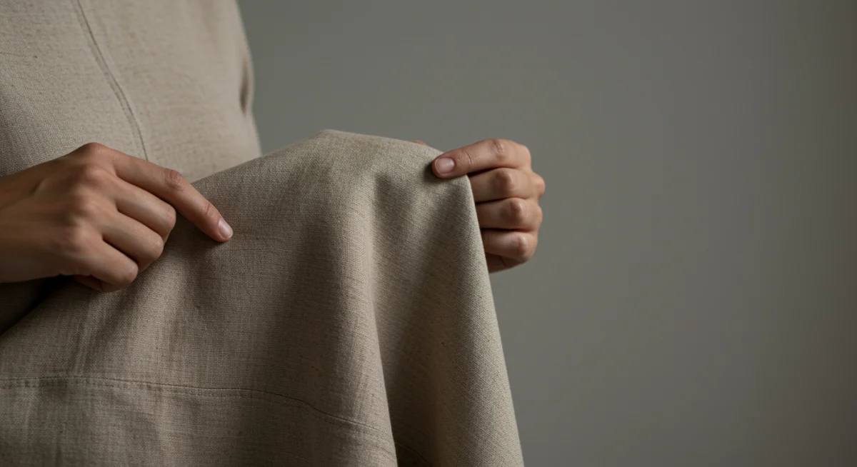 Model showcasing a garment made from Shein's new biodegradable fabric, highlighting its texture.