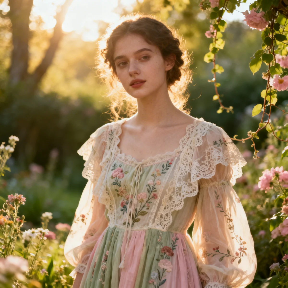 Shein cottagecore dress with lace and embroidery, a 2026 trend