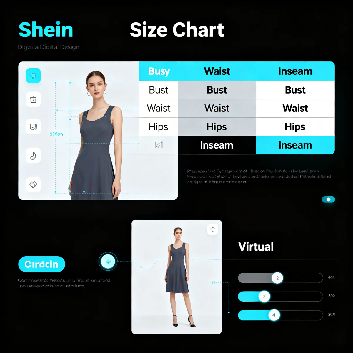 Detailed digital size chart and virtual try-on feature for Shein's New Sizing: What 2026 Updates Mean for Your Online Shopping Experience