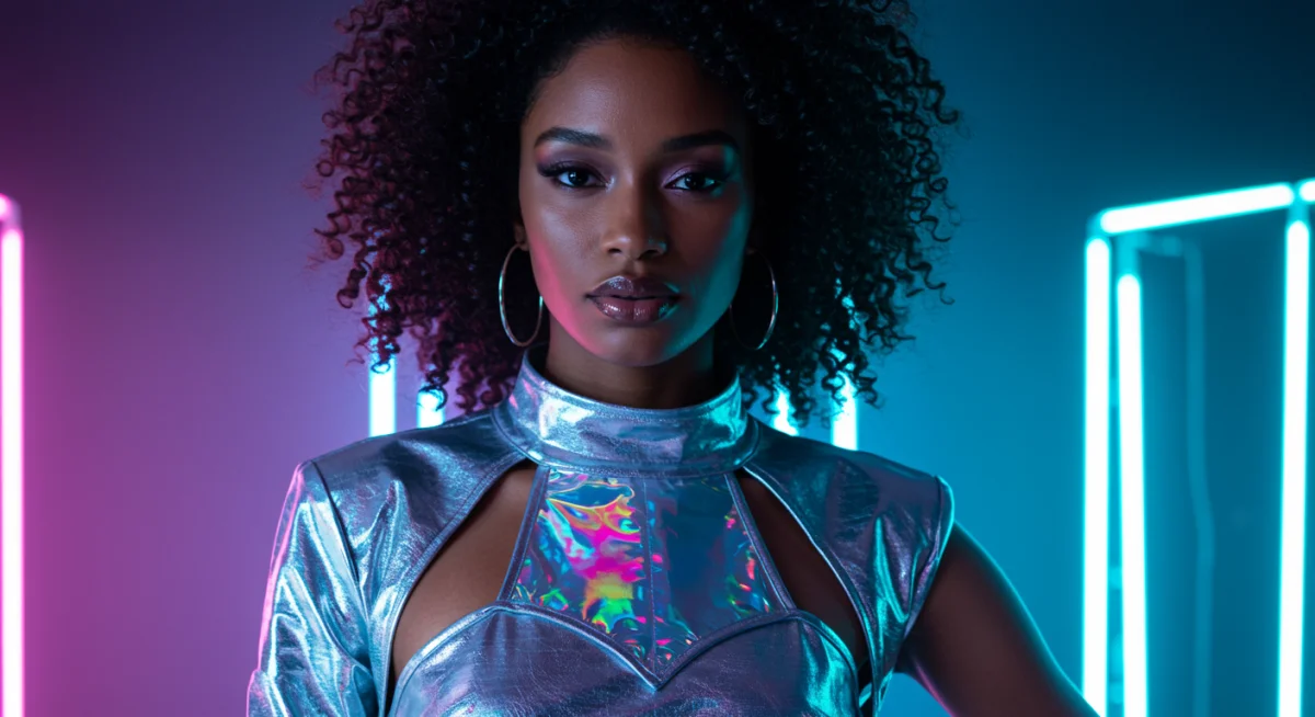 Shein nostalgic futurism fashion with metallic and geometric details