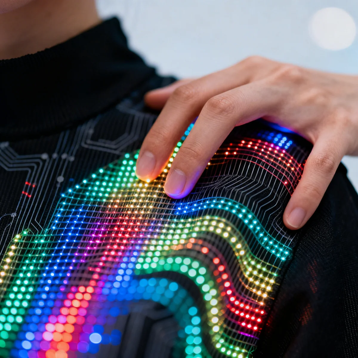 Smart fabric with flexible LED lights for DIY Fashion Tech Projects