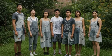 Young adults in custom sustainable fashion