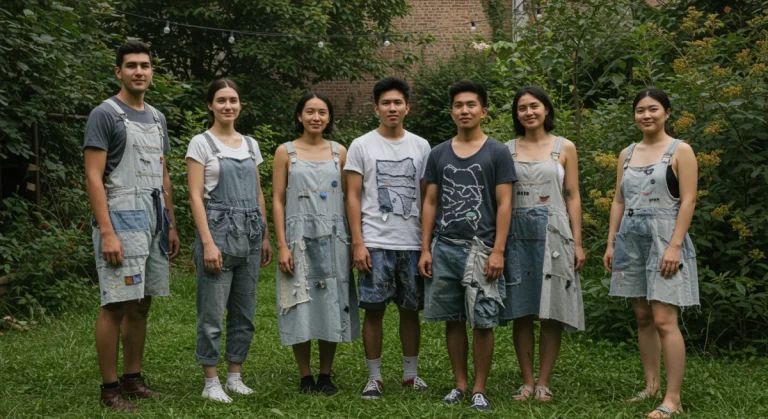 Young adults in custom sustainable fashion