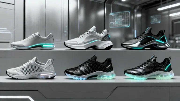 The Future of Footwear: 5 Innovative Shoe Designs Set to Dominate 2026, showcasing cutting-edge materials and futuristic aesthetics.
