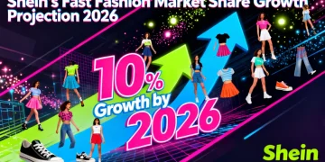 Shein's Market Share: A 2026 Forecast on Their Growth in Fast Fashion by 10% chart with upward trends
