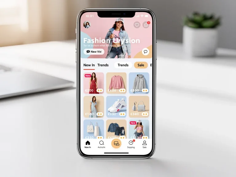 Shein app interface on smartphone showing fashion items